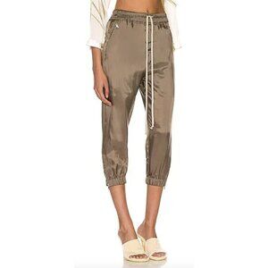 RICK OWENS Fogachine SS22 Cropped Track Pants in Dust Satin Avant Garde Size 34